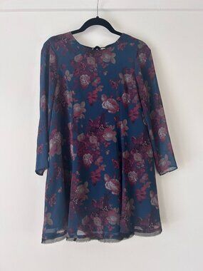 Kimchi Blue Dark Floral Sheer Dress Size S
